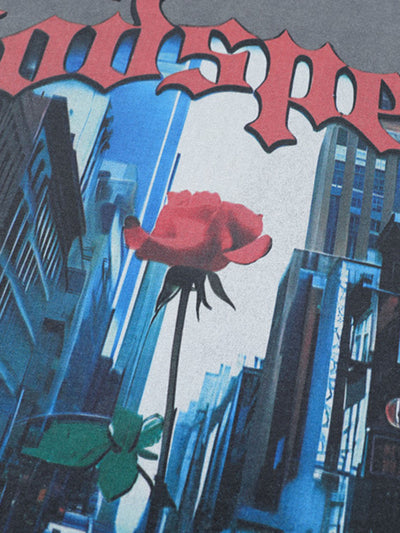 High Street Rose Urban Print T-shirt