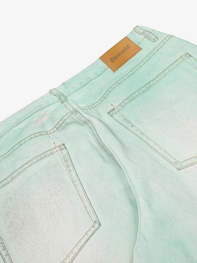 Distressed Handmade Luminous Mud-dyed Paint Jeans