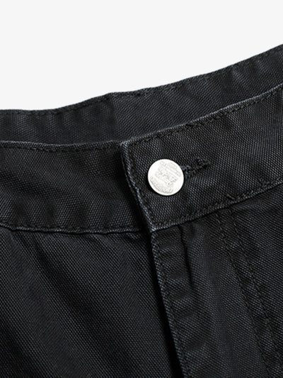 Niche Black Raw Edge Cropped Jeans