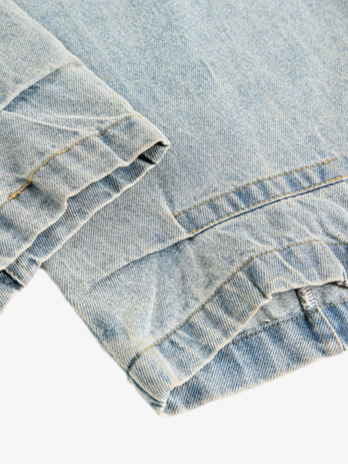 Street Deconstructed Spray Painted Machete Jeans