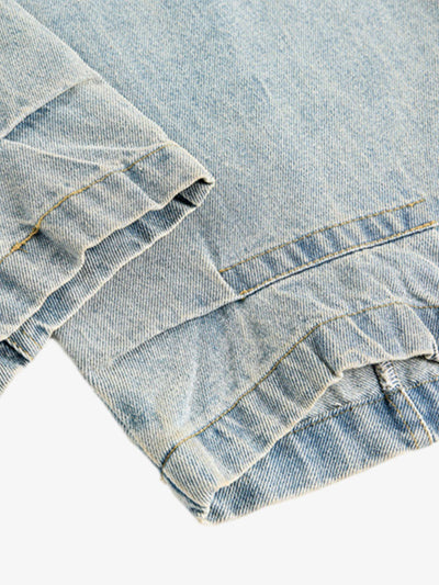 Street Deconstructed Spray Painted Machete Jeans