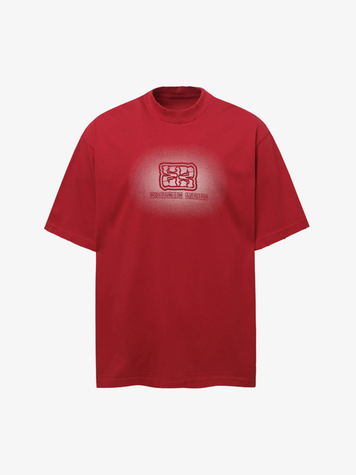 Patch Embroidery Spray Painting Gradient T-shirt