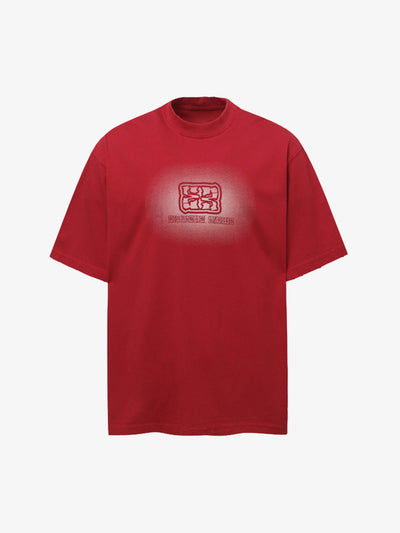 Patch Embroidery Spray Painting Gradient T-shirt