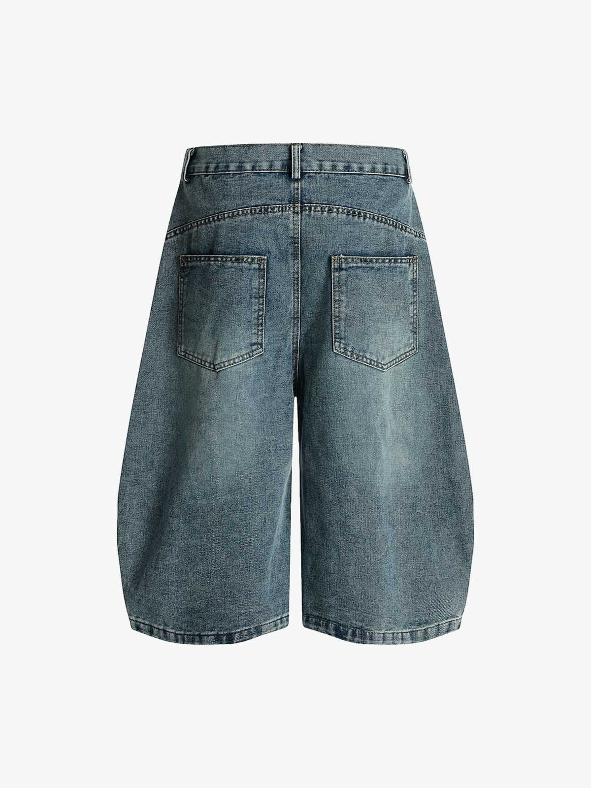 Barrel Straight Wide Leg Cropped Jort