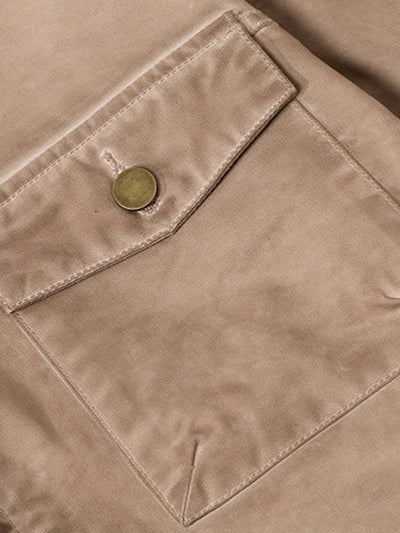 Retro Lapel  Zip Up Work Jacket