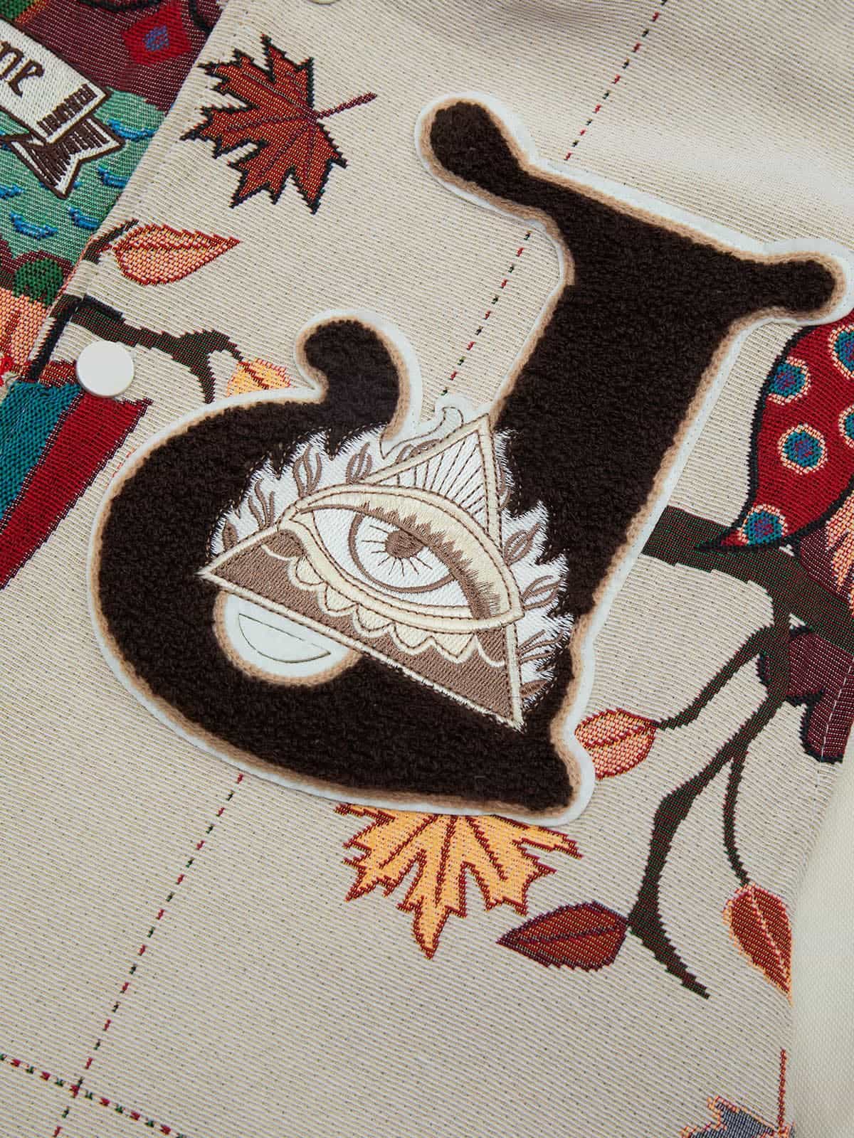 Owl Patch Embroidered Baseball Jersey