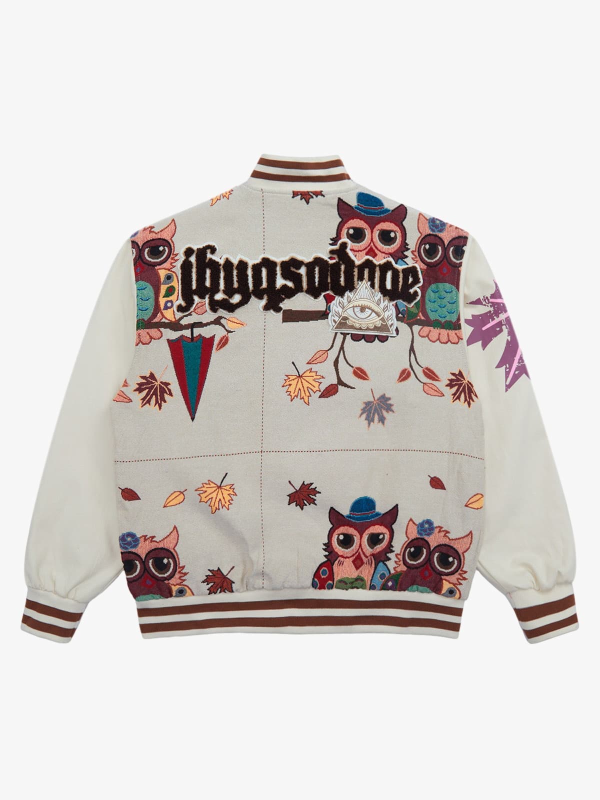 Owl Patch Embroidered Baseball Jersey