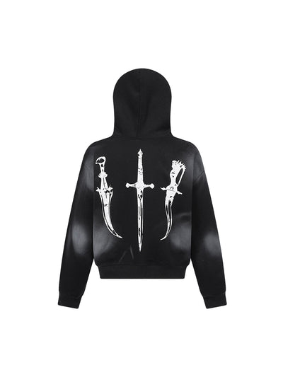 Wasteland Style Cardigan Zip UP Fur Hooded Jacket - 2279