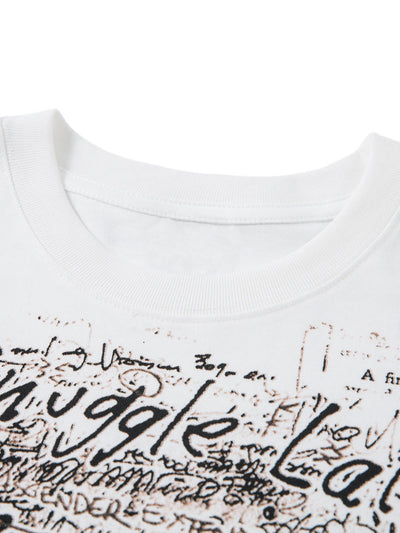 Graffiti Letter Print Oversized T-Shirt - 2417