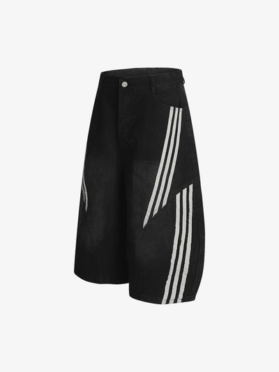 Barrel Straight Wide Leg Cropped Jort