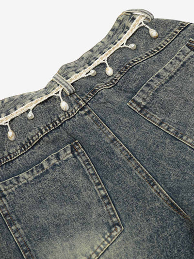 Vintage Washed Ripped Scimitar Jeans