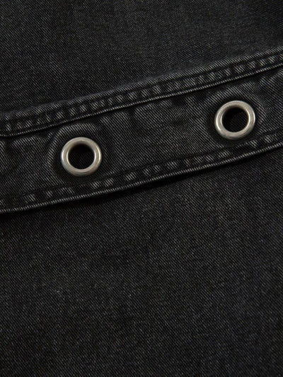 Grommet Design Multi-Pocket Cargo Jeans