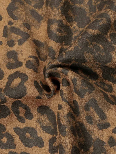 Cheetah Print Suede Tracksuit - 2277