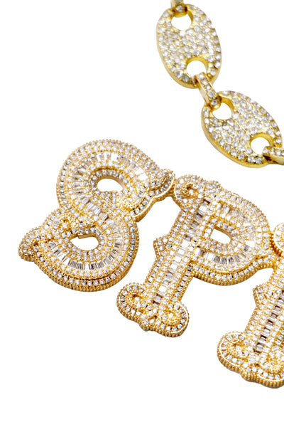 Hip-hop Diamond Letter Necklace - 2229