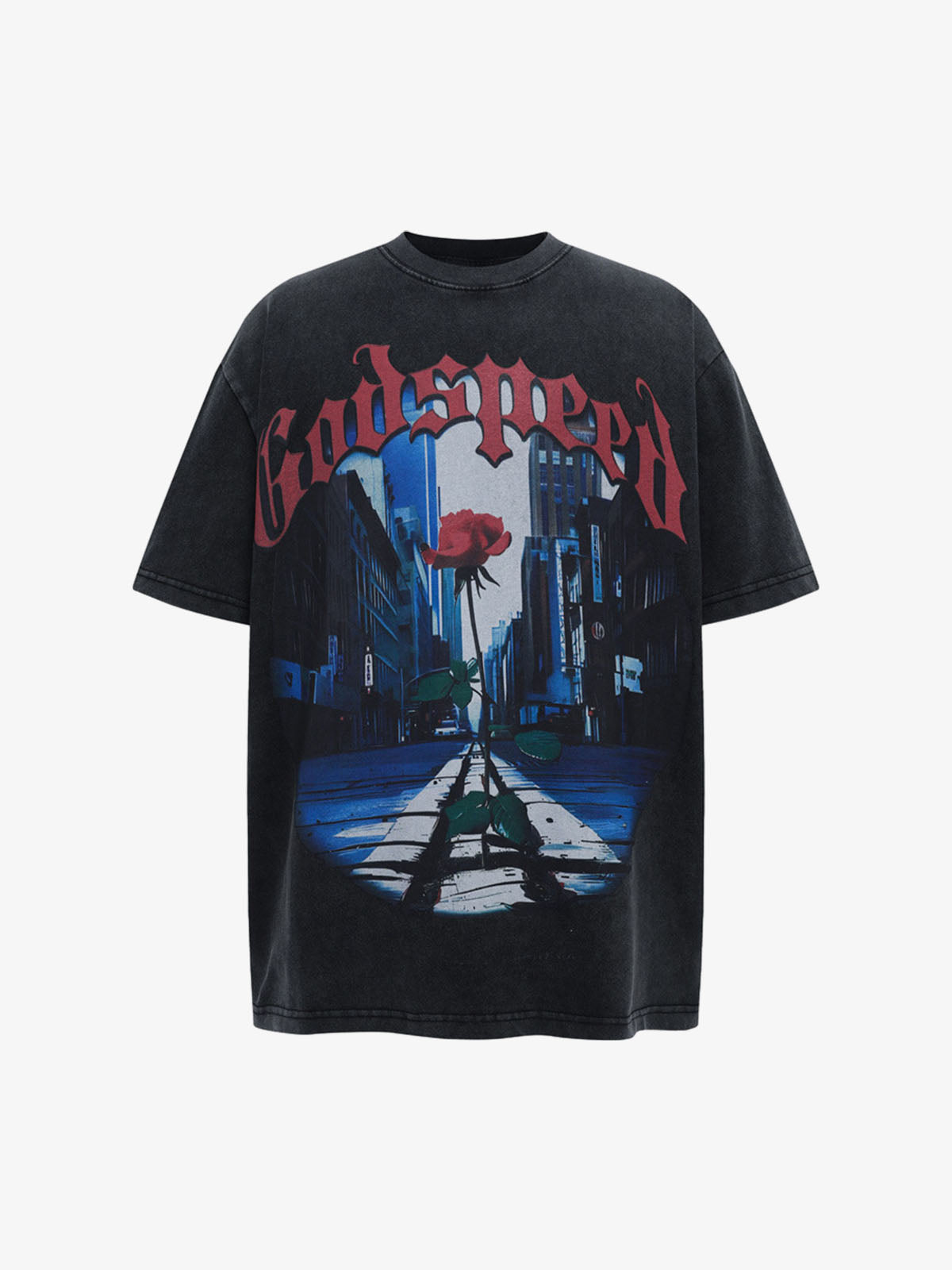 High Street Rose Urban Print T-shirt