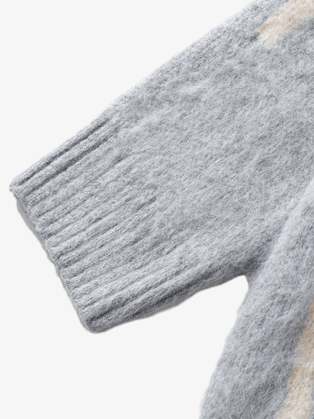 Colorblock Badge Embroidered Cardigan Sweater