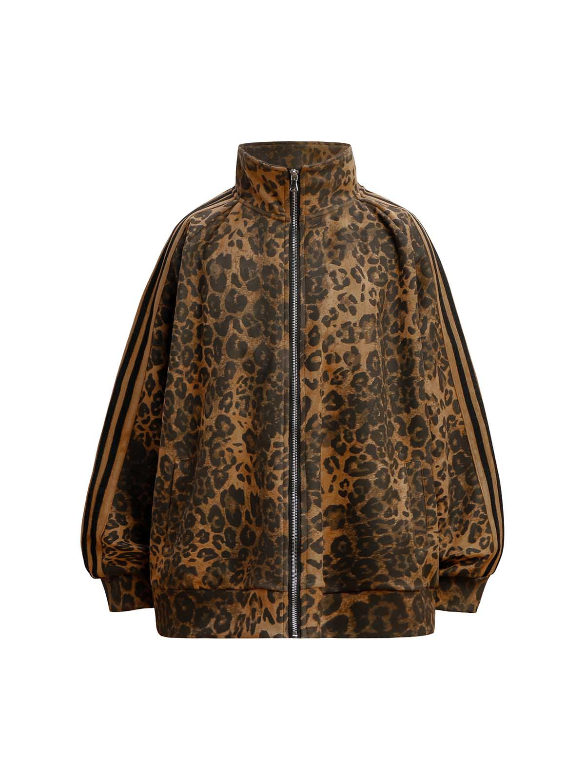 Cheetah Print Suede Tracksuit - 2277