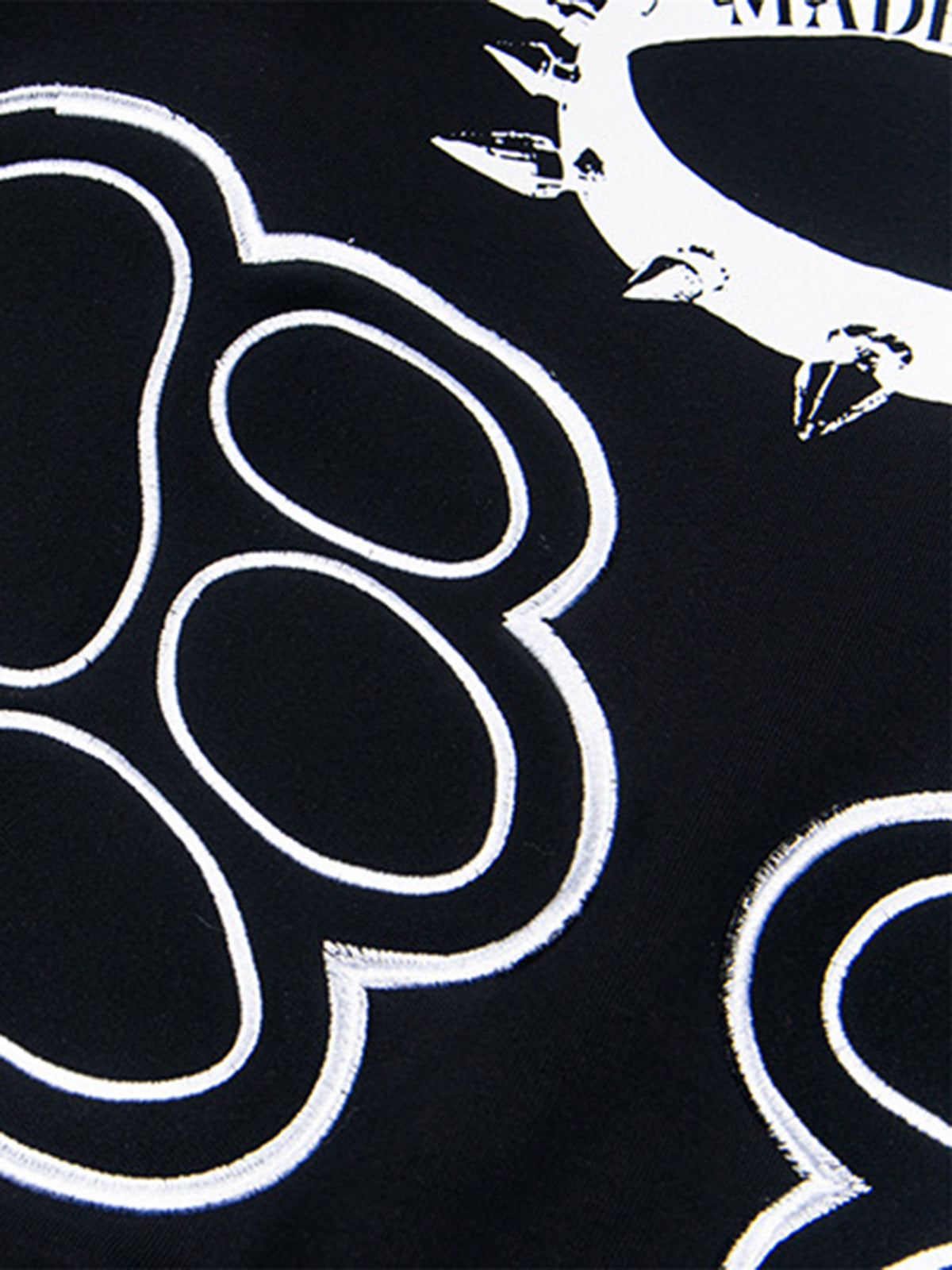 Retro Cat Collar Pocket Hoodie