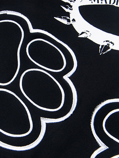 Retro Cat Collar Pocket Hoodie