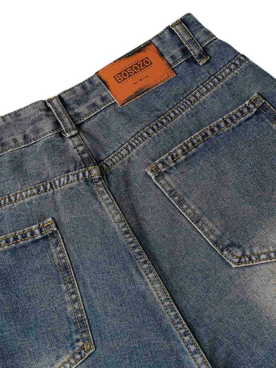 Washed Distressed Baggy Jeans - 2233