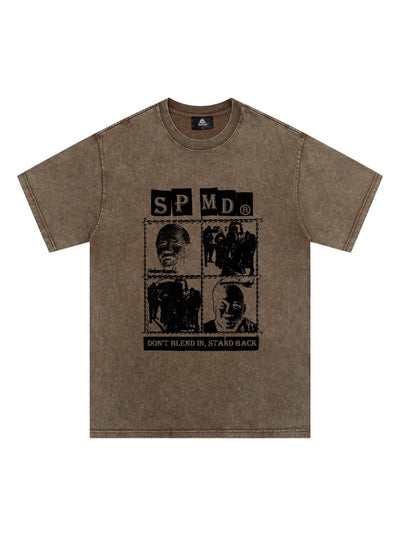 Original Street Protrait Graphic Print T-Shirt