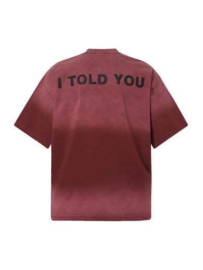 Distressed Gradient Lettering Print T-shirt