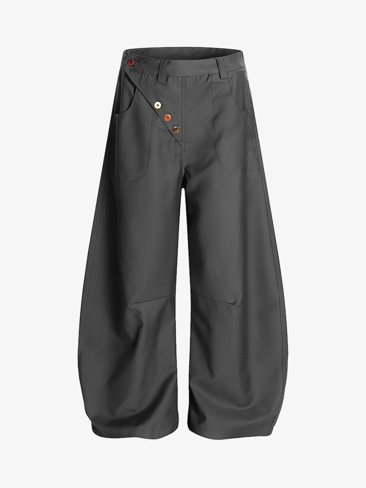 Adjustable Side Buttons Barrel Pants