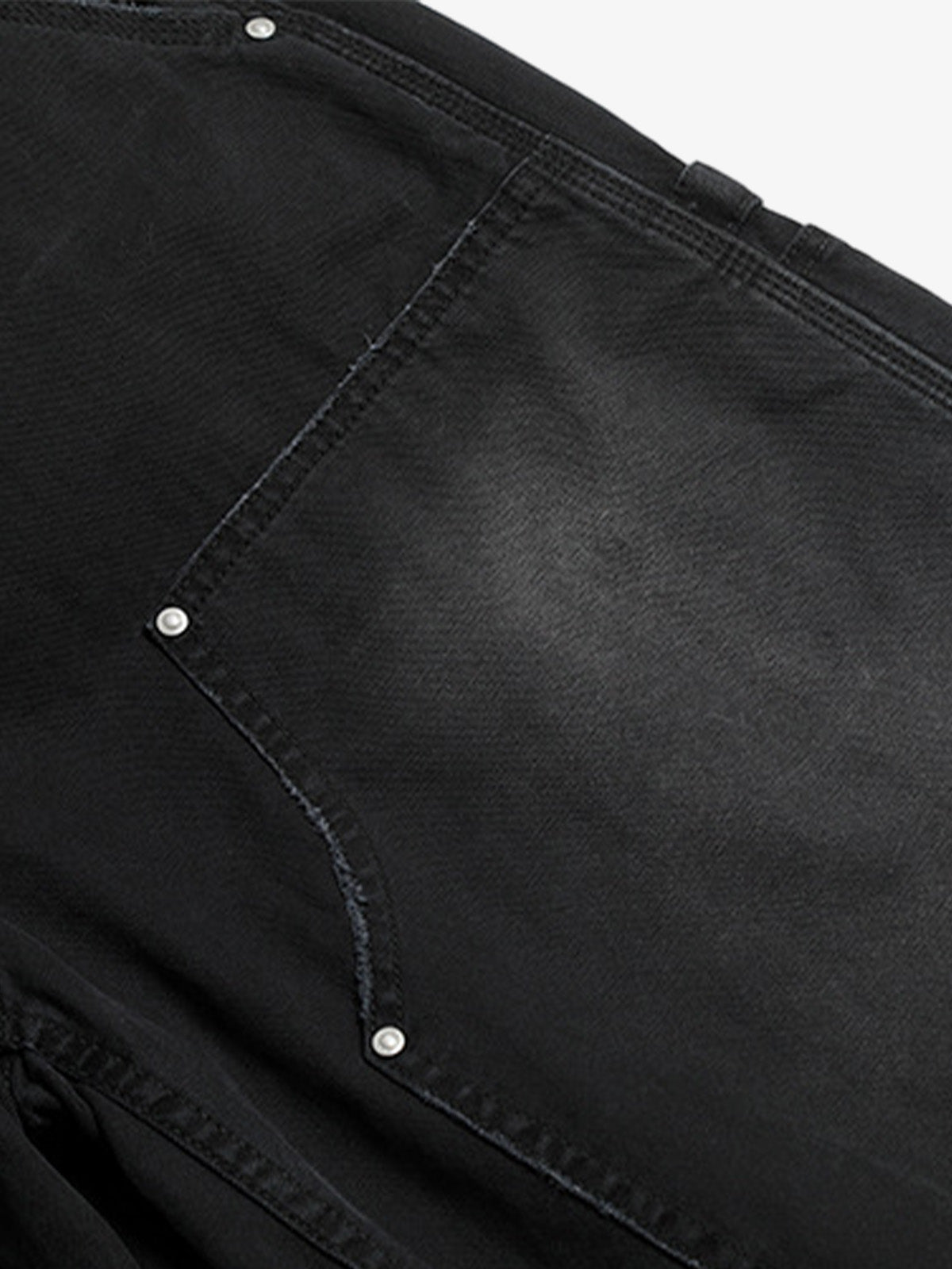 Niche Black Raw Edge Cropped Jeans