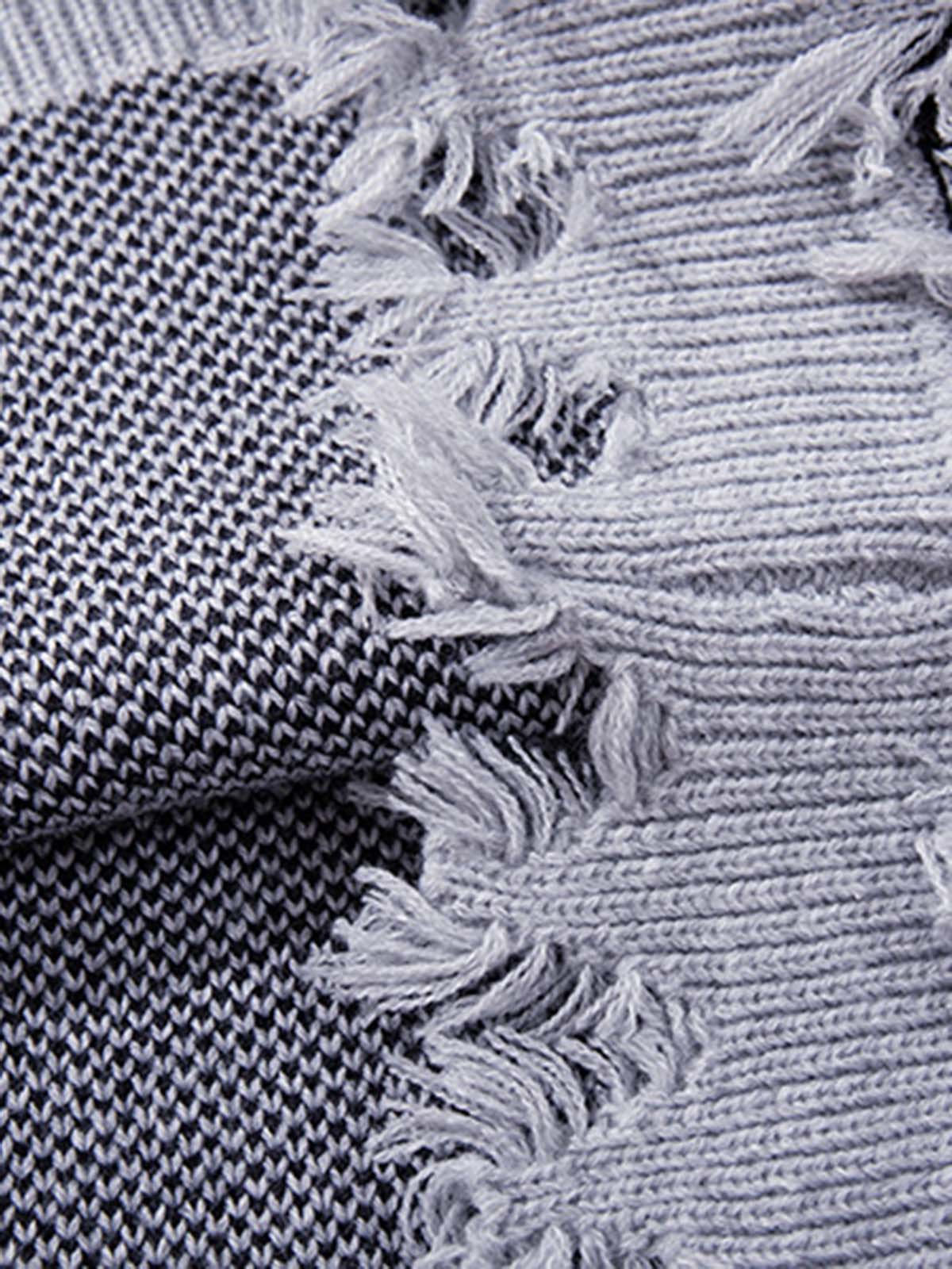 Raw Edge Damaged Dirty Dyed Niche  Sweatshirt