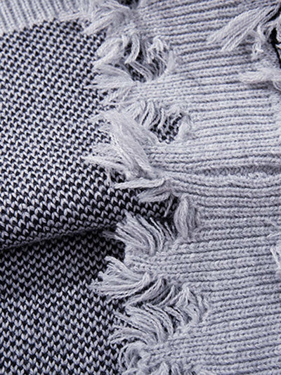 Raw Edge Damaged Dirty Dyed Niche  Sweatshirt
