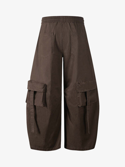 Functional Style Multi-pocket Cargo Barrel Pants