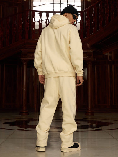 Street Hip-Hop Letters Fleece Tracksuit - 2230