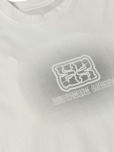 Washed  Patch Embroidery T-shirt