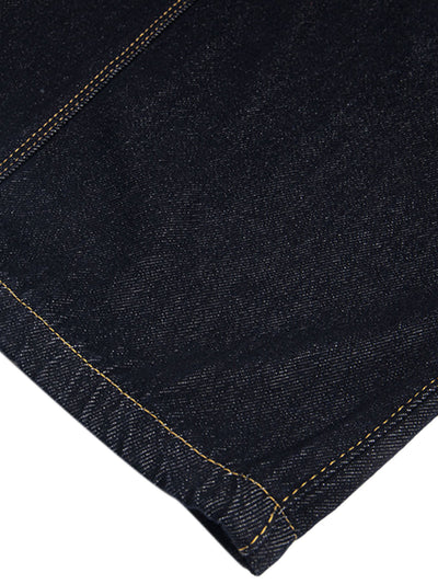 Washed Plaid Belt Barrel Jeans