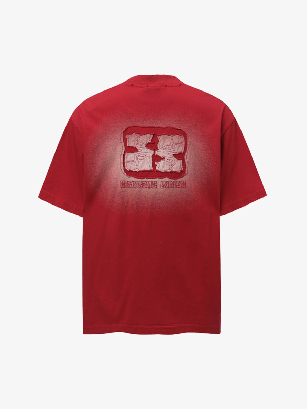 Patch Embroidery Spray Painting Gradient T-shirt
