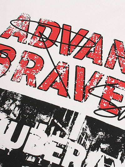 Bold "Advance Bravely" Graphic T-Shirt