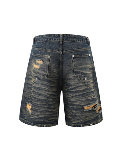 Distressed Washed Distressed Denim Set