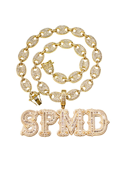 Hip-hop Diamond Letter Necklace - 2229