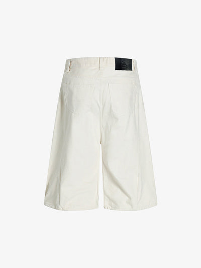 Drape Baggy Straight Loose Denim Shorts