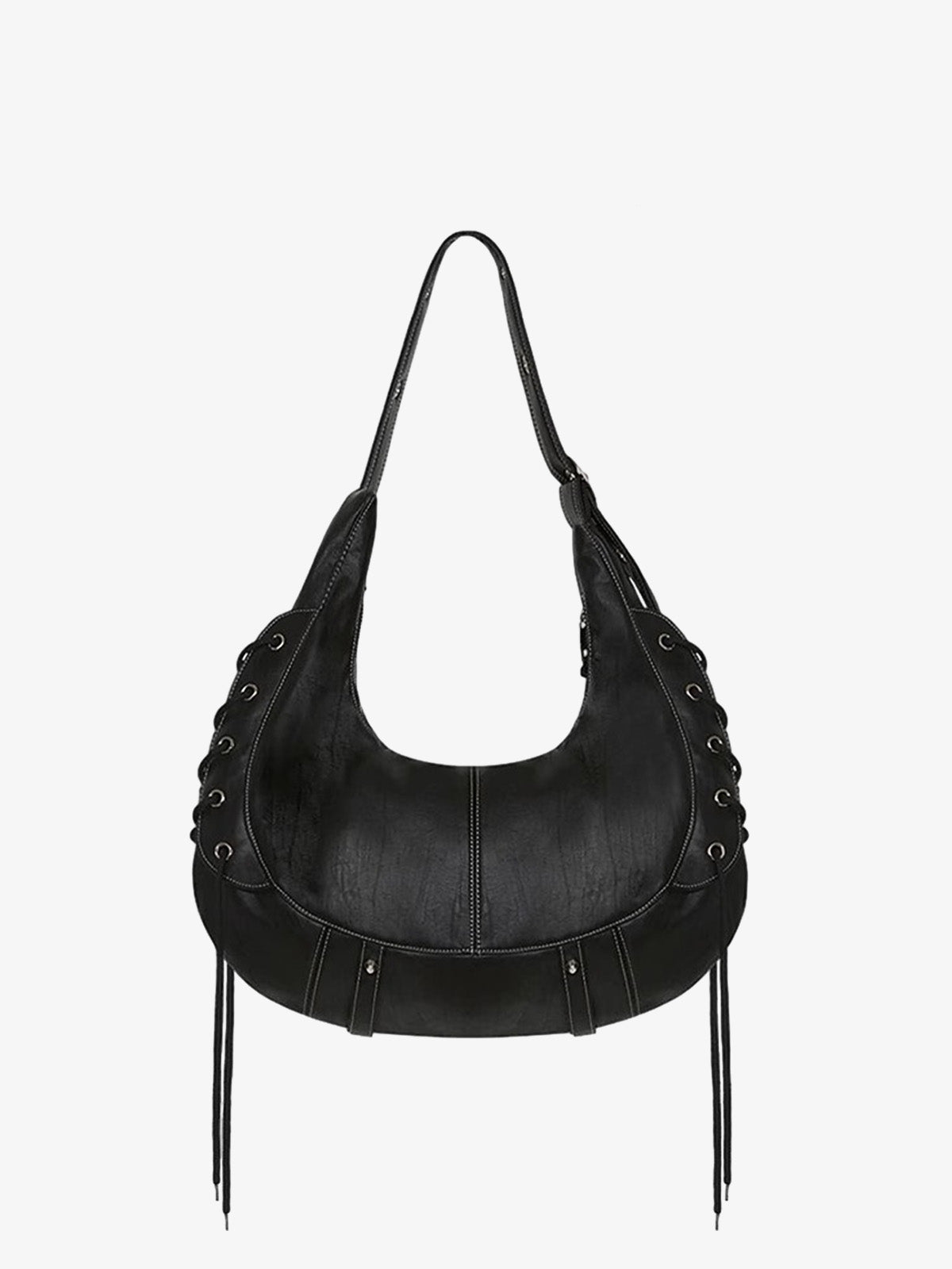 Lace-up Punk Motorcycle Metal Zipper Tote Bag