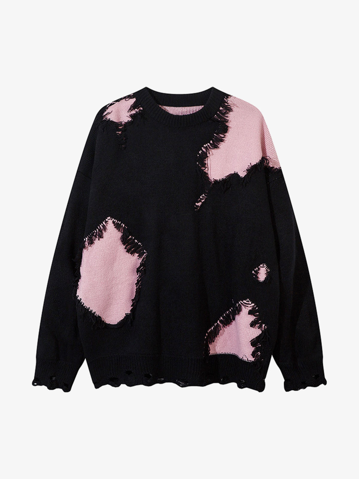 Niche Raw Edge Fringed Knit Sweater