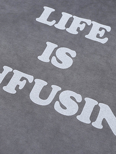 Washed Spray Color Gradient Letter Print T-shirt