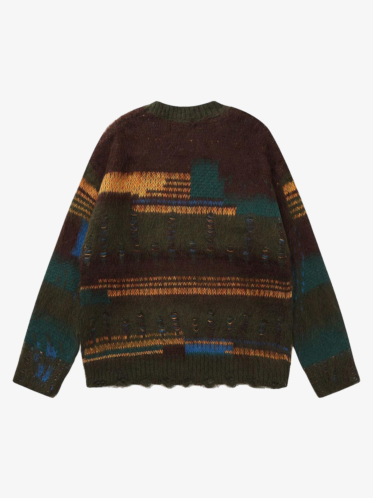Geometric Irregular Striped Sweater
