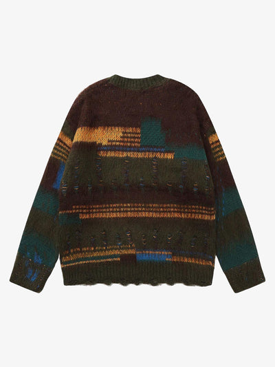 Geometric Irregular Striped Sweater