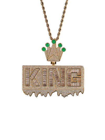 "KING" Crown Pendant Necklace