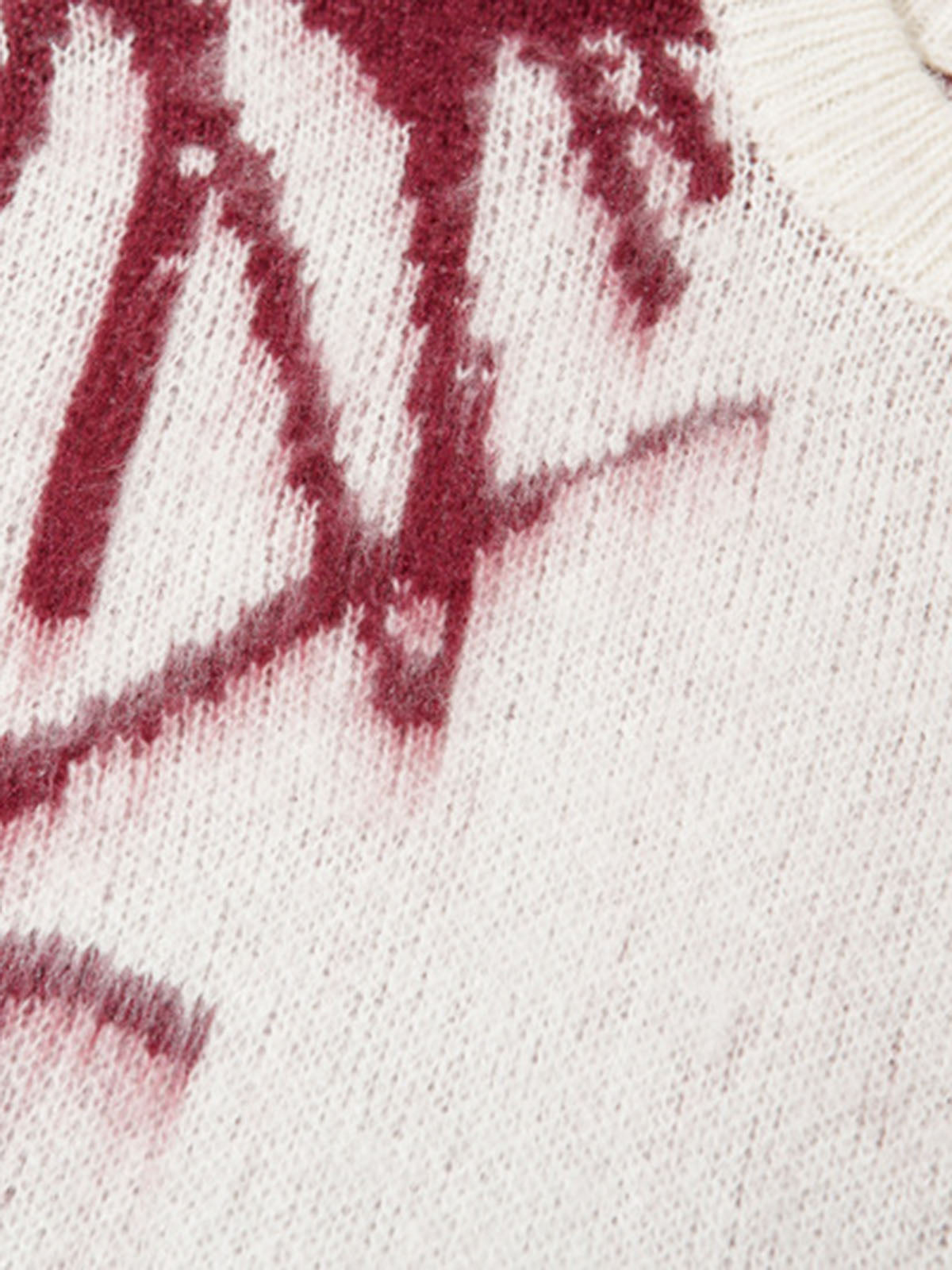 Jacquard Graffiti Round Neck Sweater