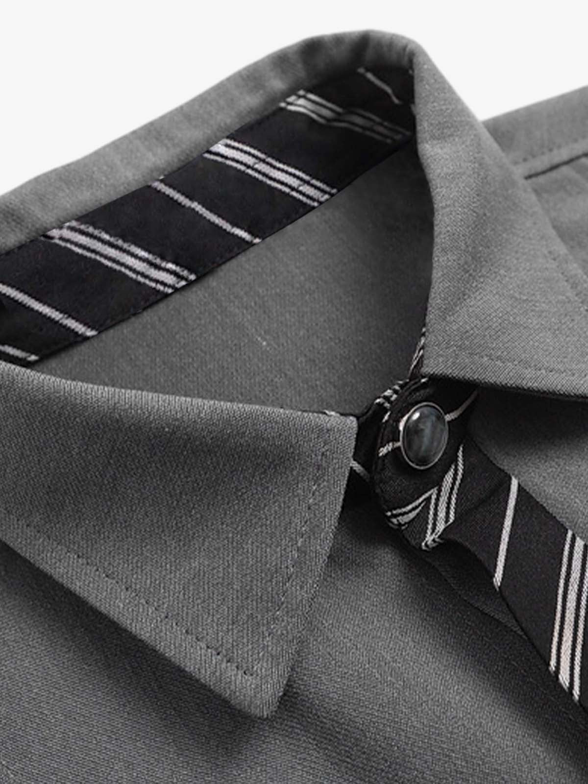 Deconstructed Patchwork Tie Short-sleeved Shirt