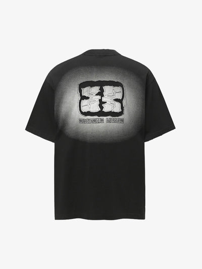 Patch Embroidery Spray Painting Gradient T-shirt