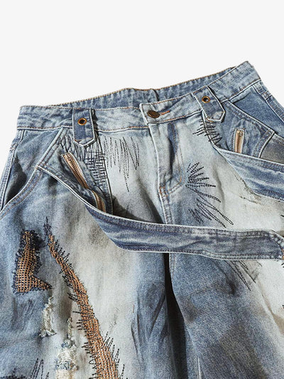 RO Style Washed Barrel Jeans - 2421
