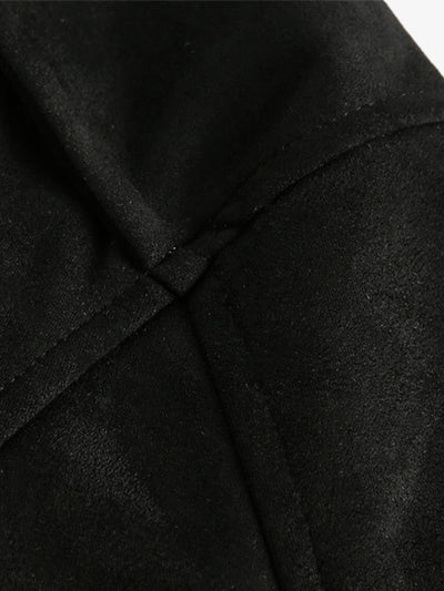 Suede Leopard-Trimmed Paneled Bomber Jacket